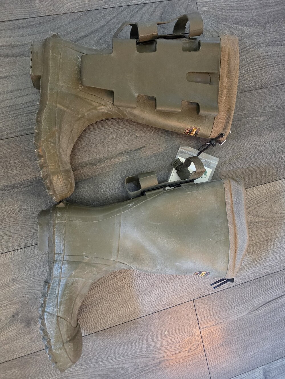 Hodgman Men's Olive Green Waterproof Rubber Hunting Boots Steel Shank Holsters